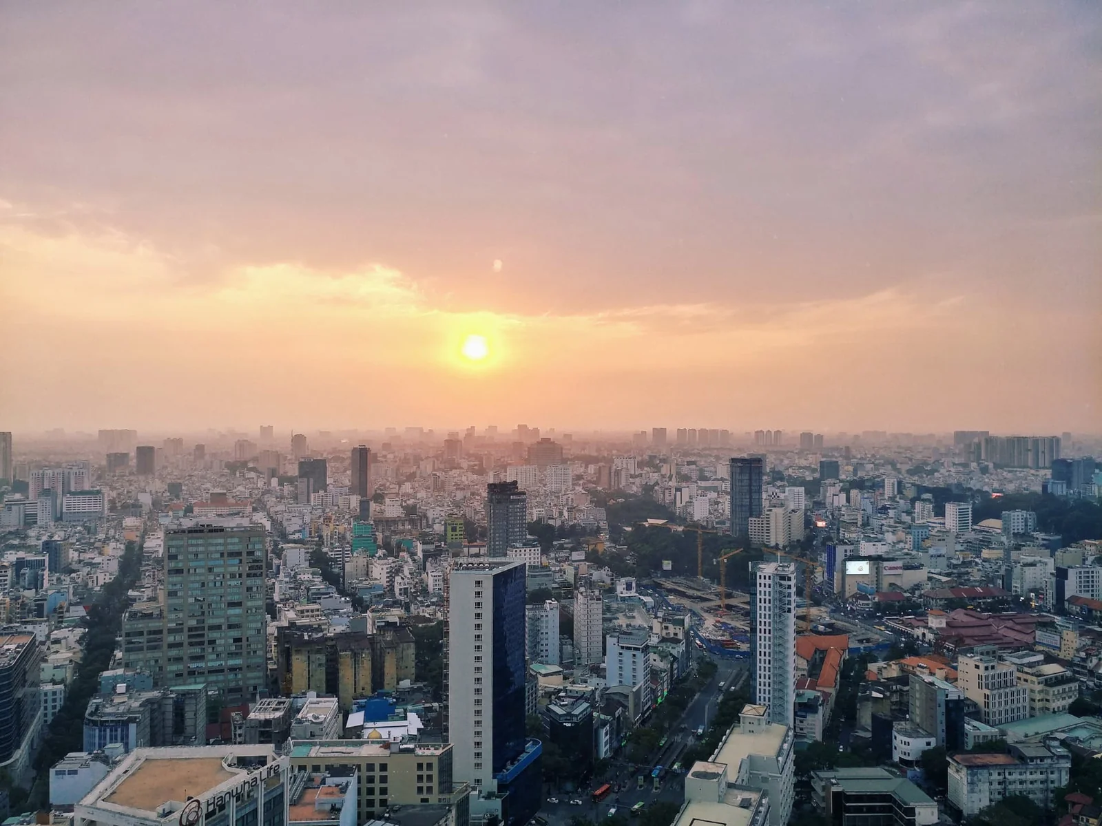 Ho Chi Minh City skyline at sunset