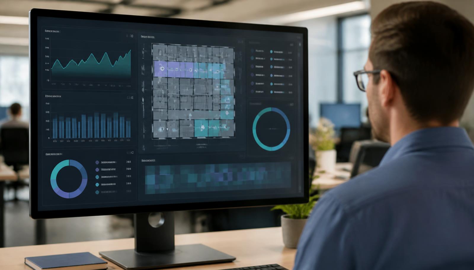 Workplace analytics dashboard showing occupancy and utilisation data